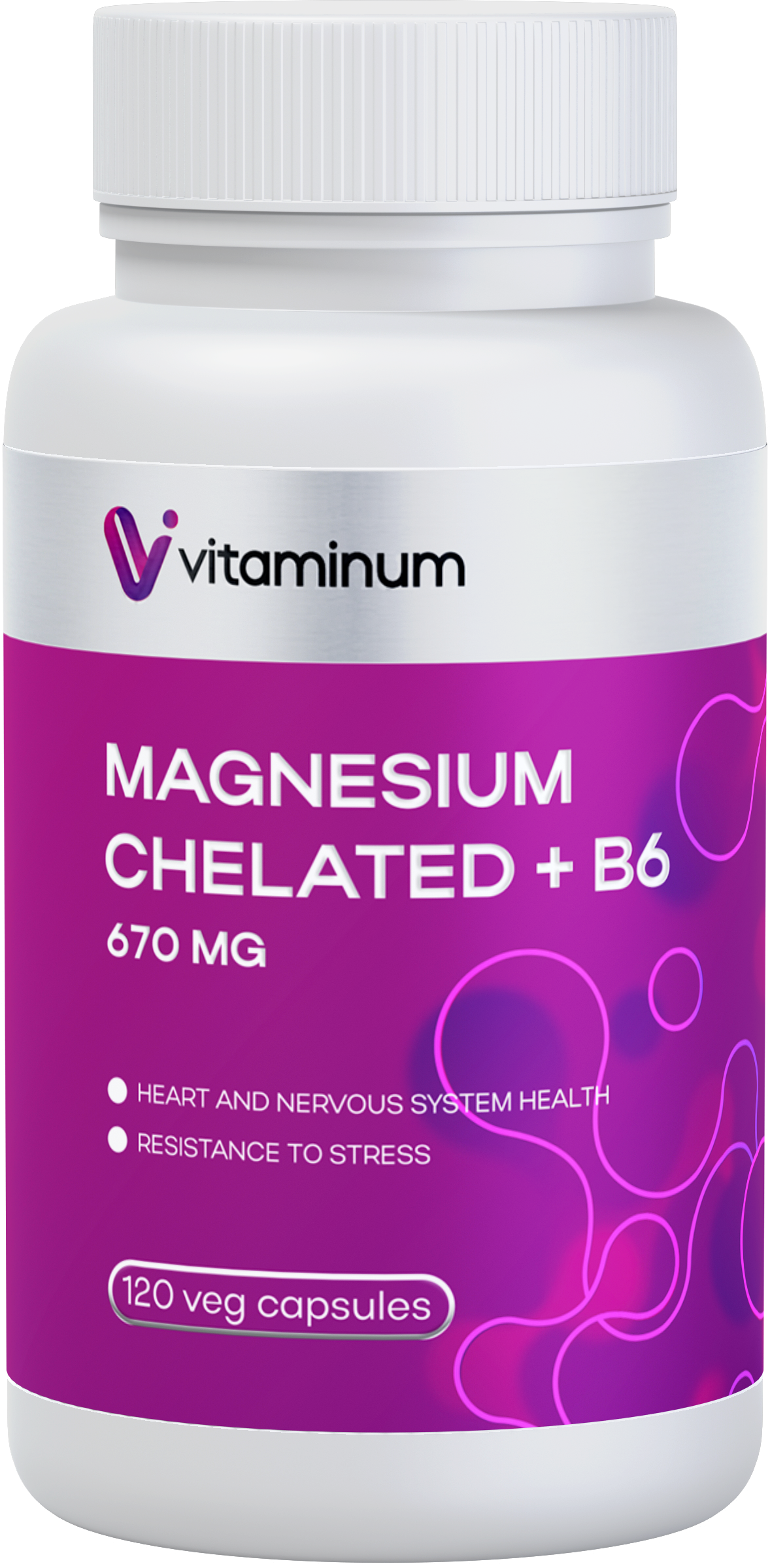  Vitaminum МАГНИЙ ХЕЛАТ + витамин В6 (670 MG) 120 капсул 800 мг  в Иванове